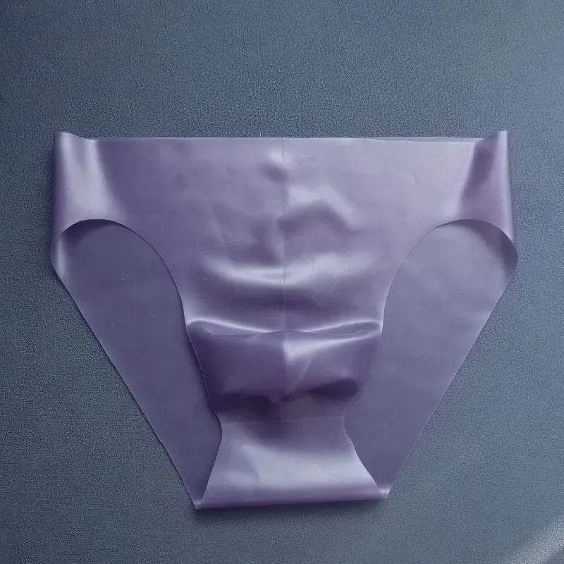 Latex Underwear Transparent Briefs Men's Rubber Convex Pouch Underpants Shiny Male Erotic Lingerie Triangle Panties Slip Homme — image 13
