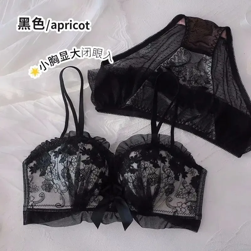 Japanese Kawaii Lace Underwear Set for Women | Sexy Push Up Bra & Panty | Small Chest Cute Lingerie | Valentine‘s Day Gift — image 9