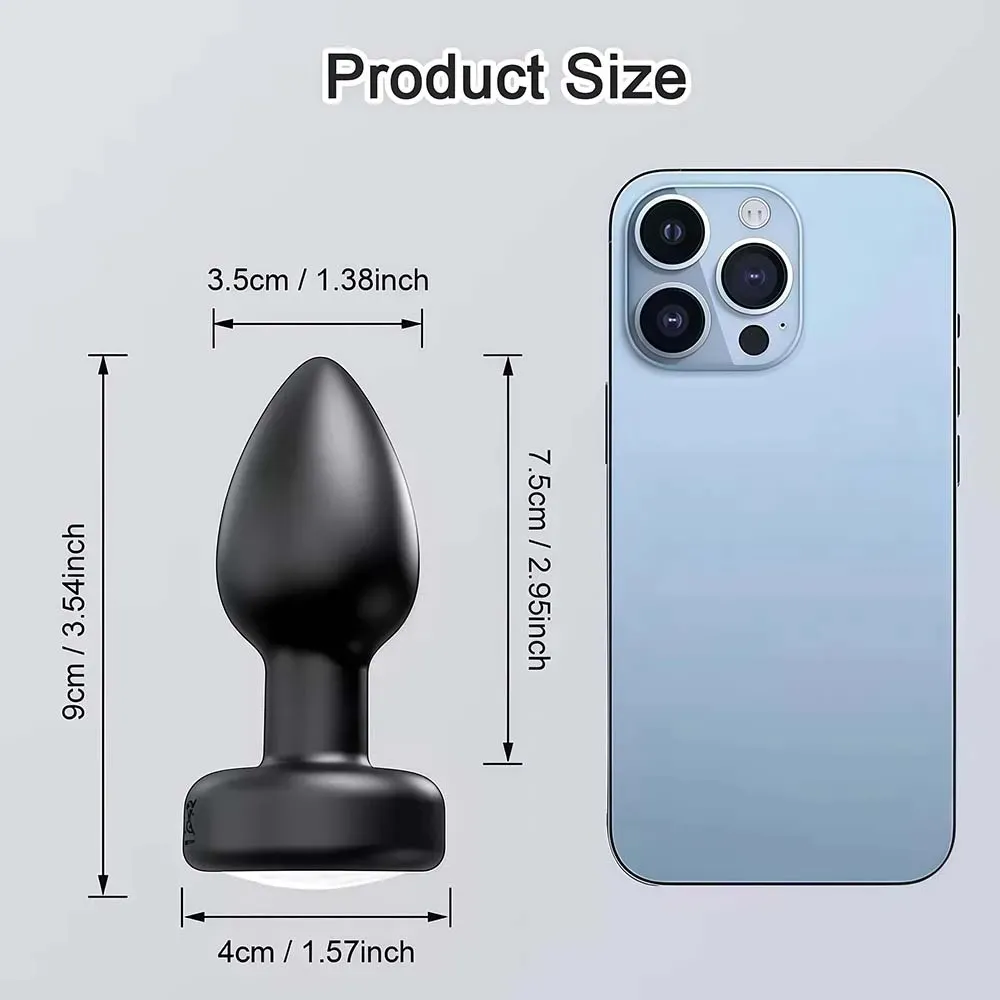 Powerful LED Anal Plug Vibrator for Men Women Female Vagina Remote Stimulator Prostate Butt Plug for Adult Couples Sex Toys
