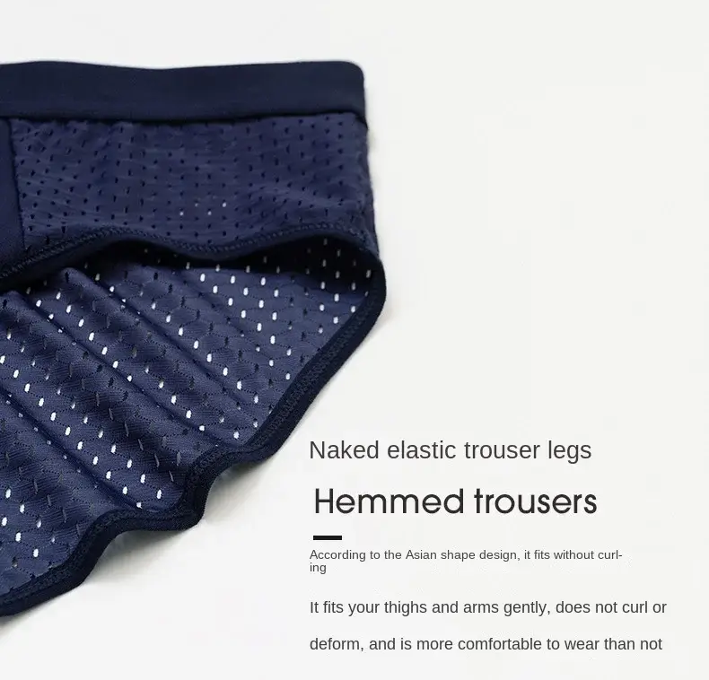 Solide Männer Sommer Eis Seide Unterwäsche Boxershorts Slips Atmungsaktive Unterwäsche Bambus Carbon Faser Anti-Bakterielle Hohl Höschen