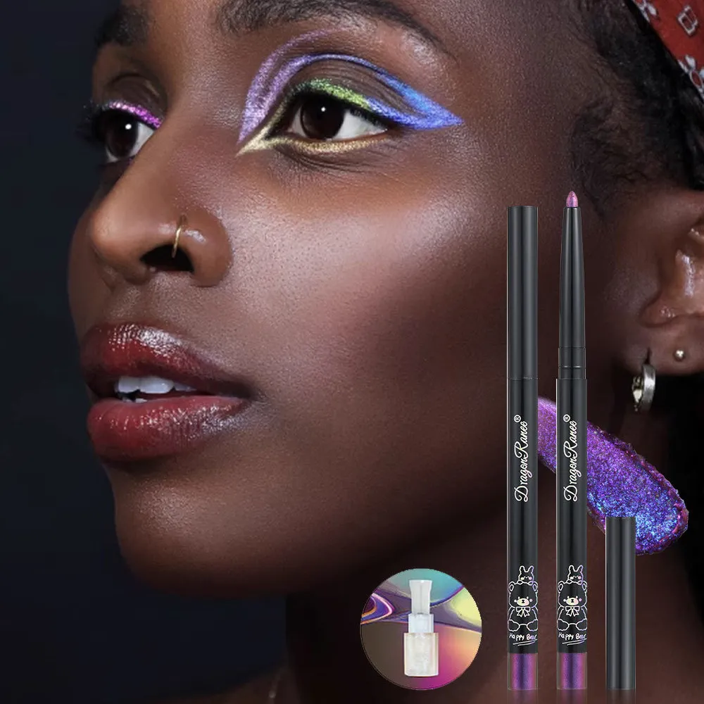 Chameleon Eyeliner Gel Pen Waterproof Shiny Chrome Eye Shadow Liner Pencil Glitter Pearl Green Gold Lying Silkworm Eyes Makeup — image 4