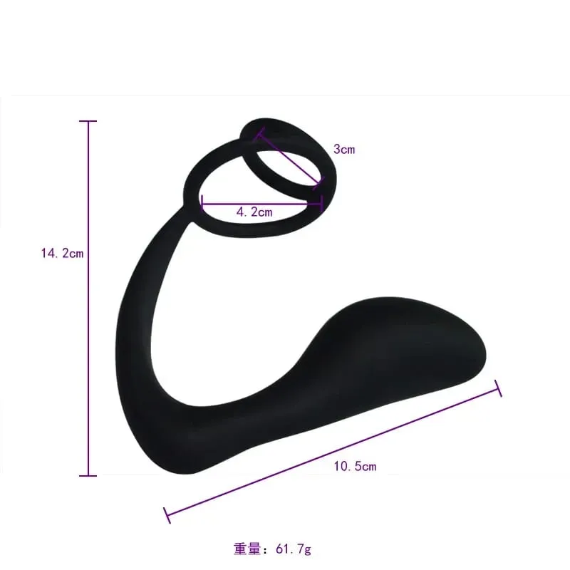 Silica Gel Lock Ring Penis Ring Prostate Massager Adult Sex Toys for Men Back Court Beads Male Butt Plug Couple Sharing Cock — image 5