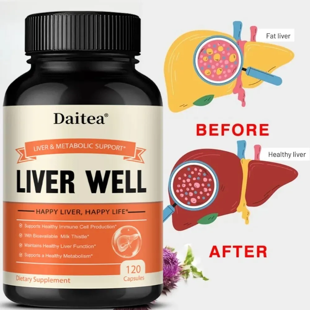 Milk Thistle Capsules - for Health Boosts Liver Detox Antioxidants for Skin and Digestive Liver Health