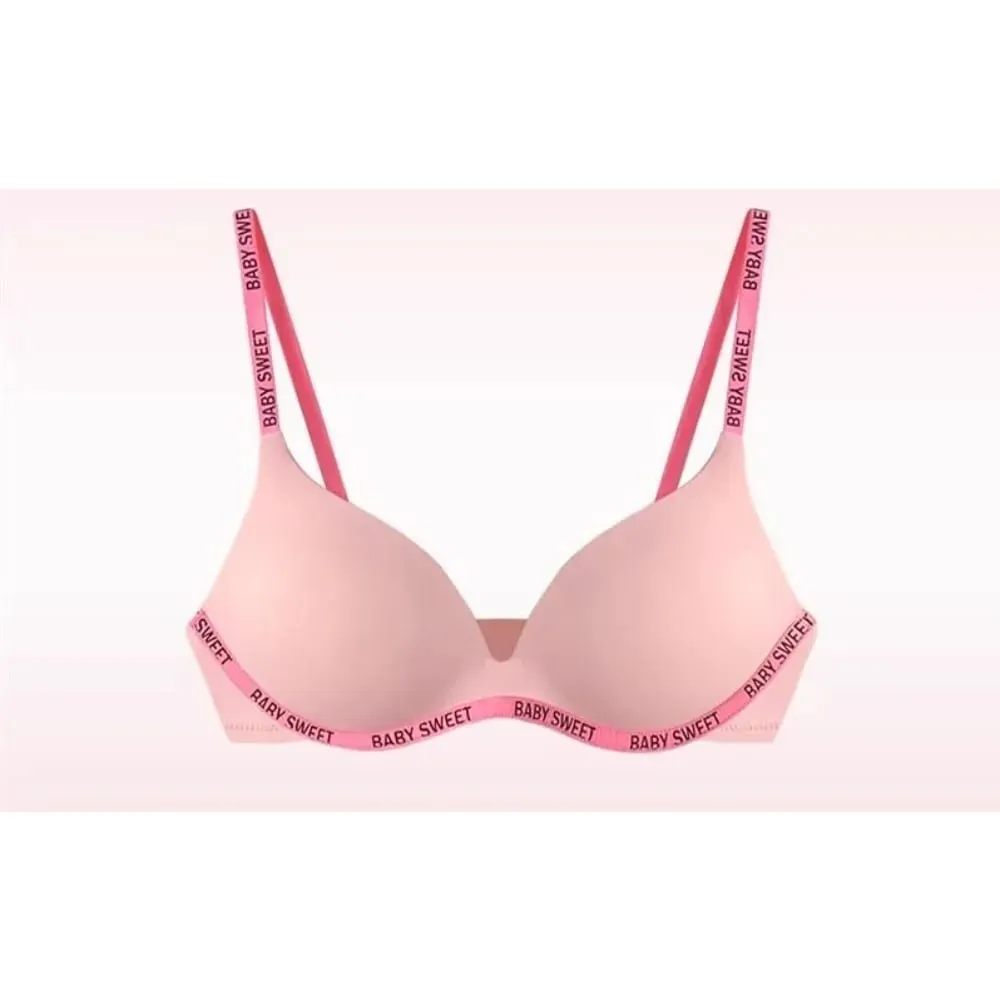 New Dopamine Color Seamless Wireless Bra Set Push Up Gather Sexy Lingerie Panties Underwear For Women 32‑38AB bra set