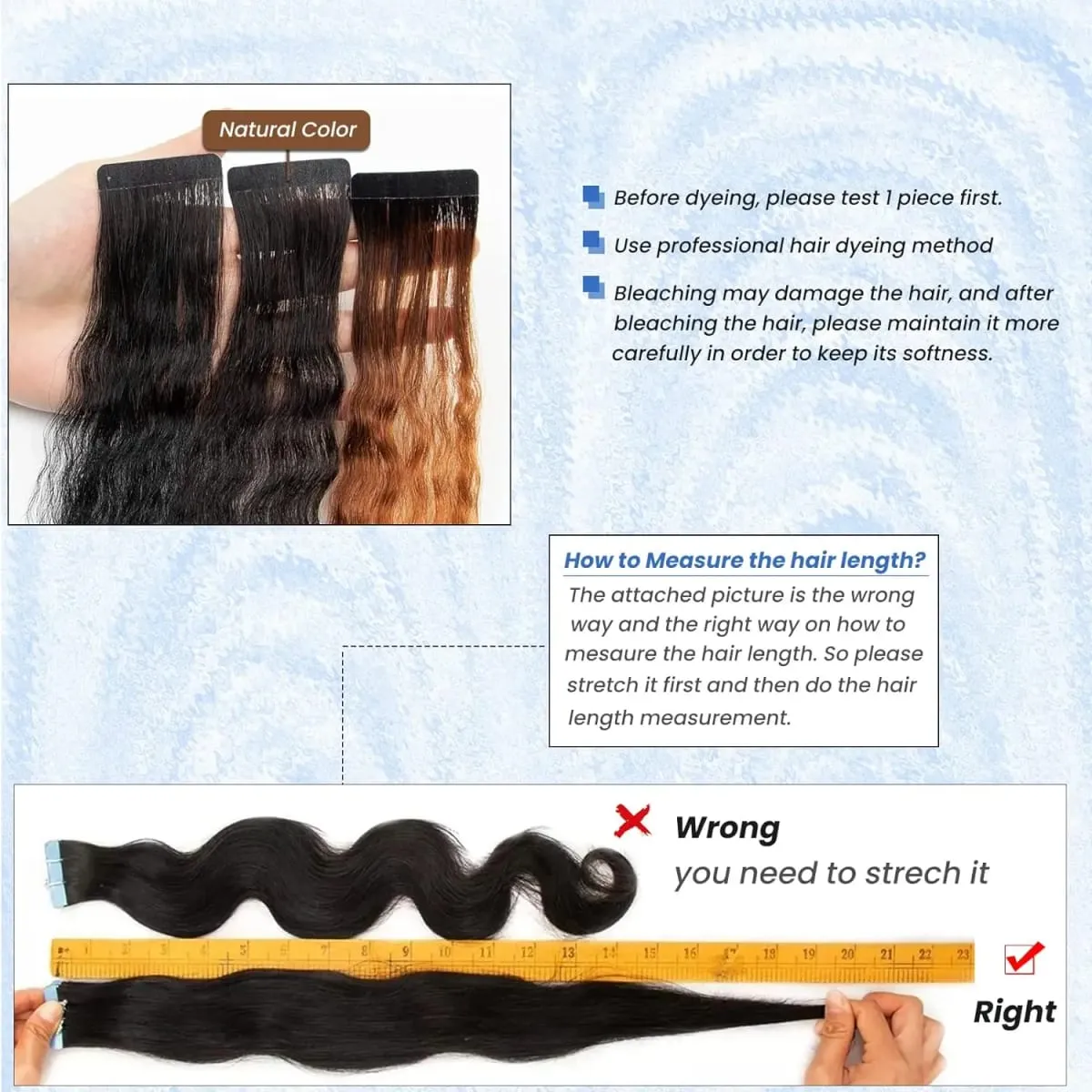 Deep Wave Tape In Hair Extensions Natural Black 100% Human Hair 20pcs/50g Curly Tape Ins Invisible Seamless Replaceable Glue #1B — image 5