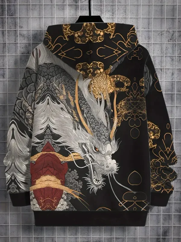 Chinese New Year Dragon 3d Print Hoodie Men Women Fashion Street Vintage Hoodie Sweatshirt Outwear Coat Men Tracksuits Sportwear — image 2