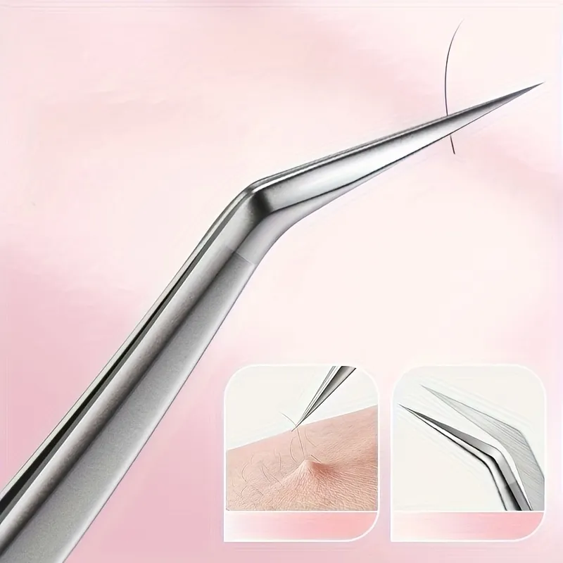 Stainless Steel High-Precision Grafting Eyelash Tweezers with Golden Feathers Professional Makeup Tool for Synthetic Hair Gifts — image 7