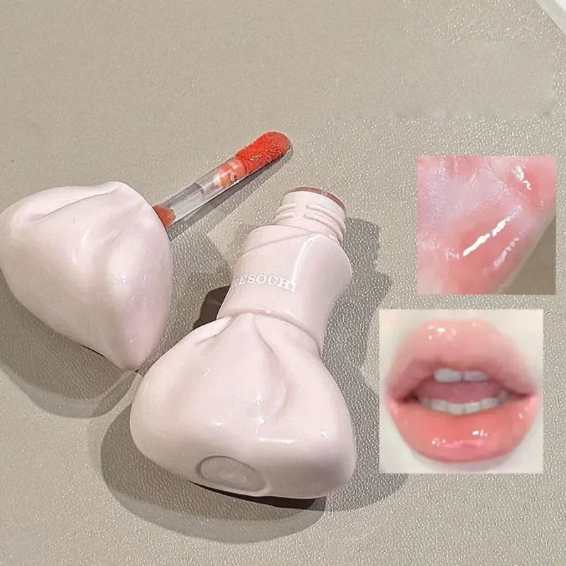 Tomato Red Jelly Mirror Lip Glaze Pink Mirror Crystal Lesk na rty Cute Bowknot Hydratační tekutá rtěnka Hydratační kosmetické rty — image 5