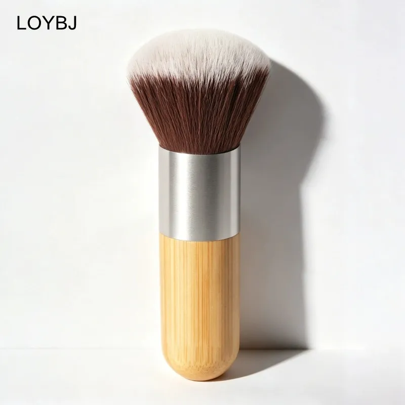 Kuas Foundation Gagang Bambu Kuas Rias Bedak Longgar Krim Foundation Cair Kontur Perona Pipi Alat Kecantikan Wajah Profesional