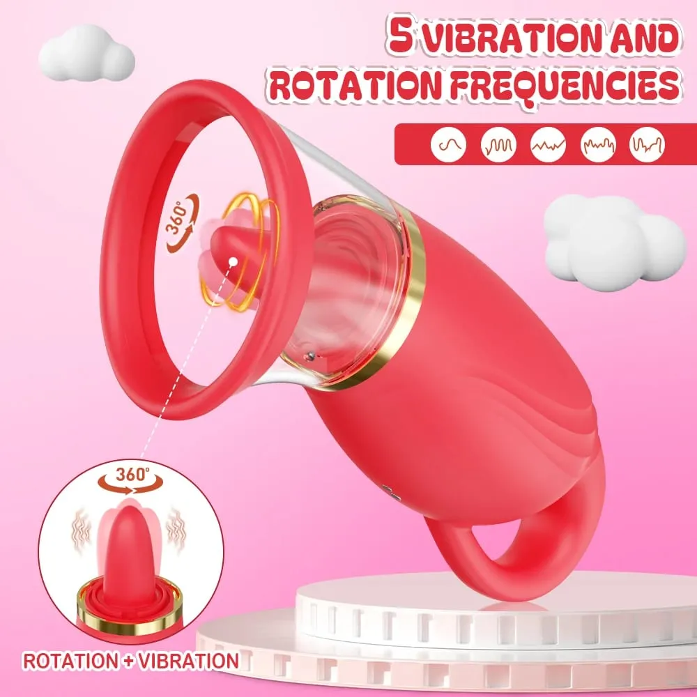 Tongue Licking Vacuum Sucking Vibrator for Women Clit Sucker Nipples Breast Massager Removable Cup Female Masturbation Sex Toy — image 2