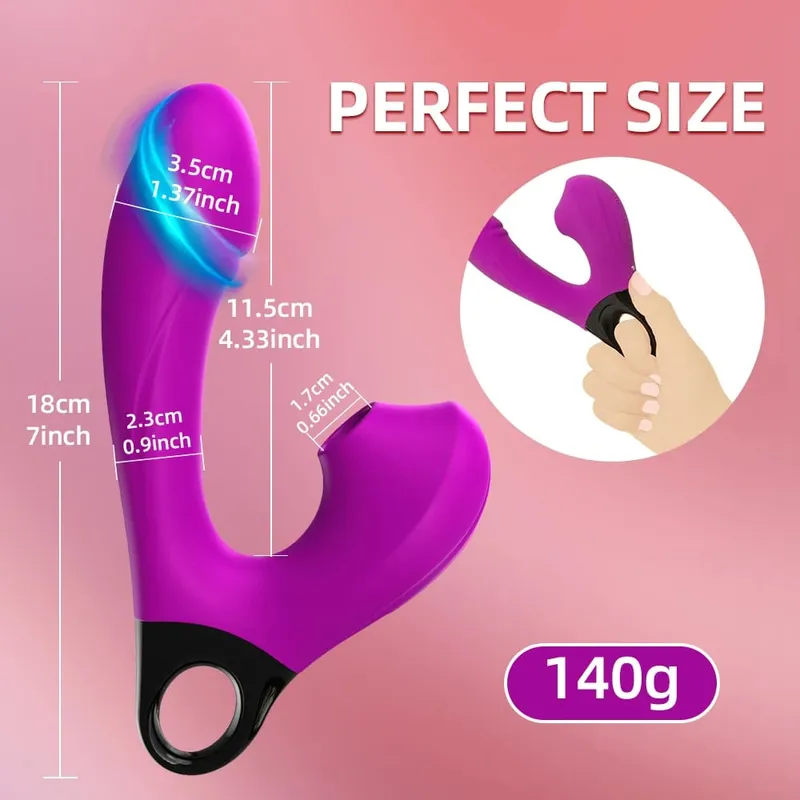 2-in-1 Sucking Vibrator Dildo G-Spot Nipple Sucking Clitoral Vaginal Penetration Sex Toys Female Pussy Massage For Couples Sex — image 8