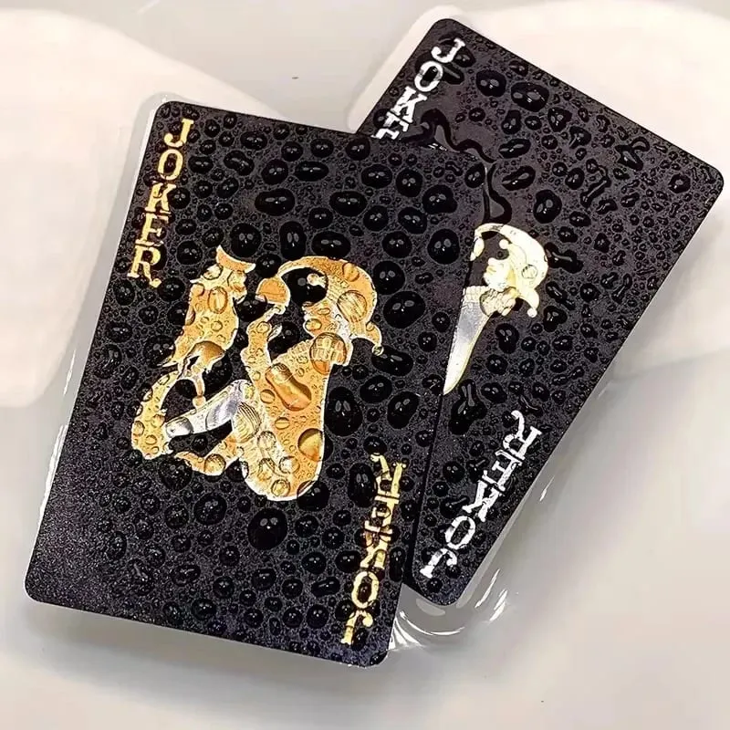 1 Pcs Color Black Gold Playing Card Game Card Group Waterproof Poker Suit Magic Dmagic Package Board Game Gift Collection — image 5
