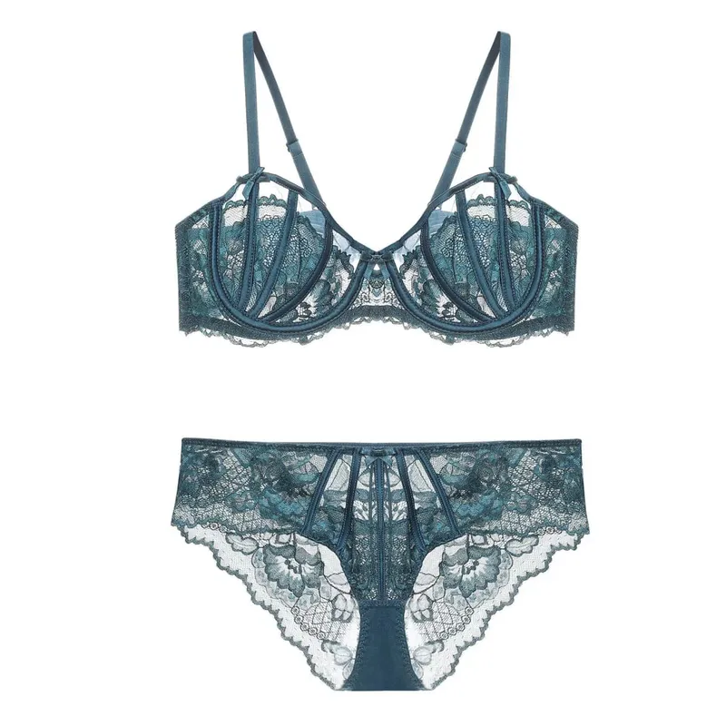 Sexy French Lace Push Up Bra Set Women Bunny Ears Lingerie Demi Cup Half Bra Lightweight Underwear Summer 32-38AB lingerie set