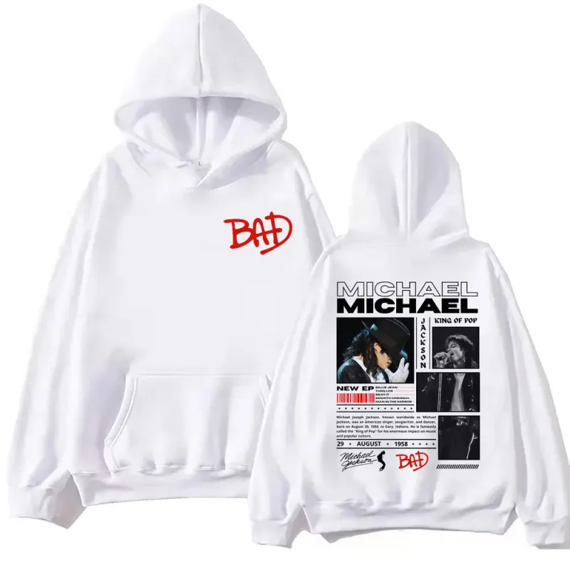 90's Rock Singer Michael Jackson Merch Hoodies Fashion Vintage Hooded Sweatshirts Men Women Casual Loose Pullovers Streetwear — image 4