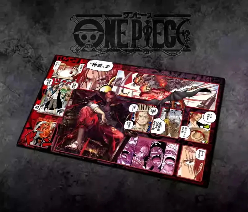 60*35cm Anime One Piece OPCG GAME Card Siri Komik PlayMat Empat Maharaja Baharu Mengajar Shankusu Buggy Luffy Mainan Koleksi Helikopter — image 10