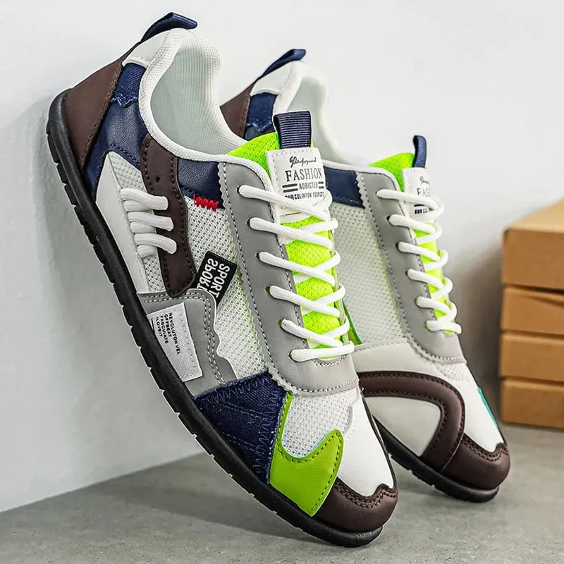 Men's Trendy Black and Gray Color-Blocked Mesh Breathable Casual Sports Shoes Summer Thin Retro Forrest Gump Shoes Lightweight Soft-Soled Shock-Absorbing Non-Slip Versatile Wear-Resistant Men's Shoes