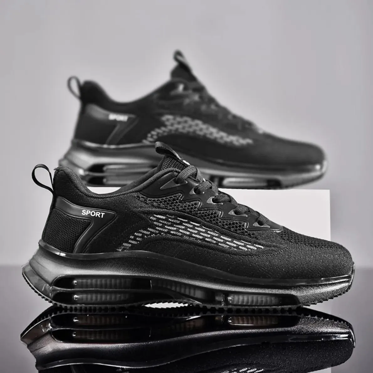 Men Basketball Shoes Platform Sneakers Casual Walking Sports Shoes Leather Trainer Athletic Footwear — image 3
