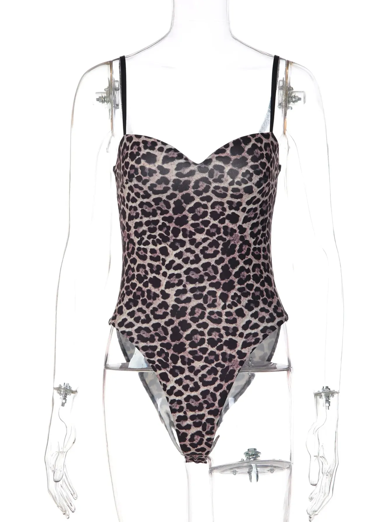 Dulzura Women'S Sexy Backless Slim Fit Leopard Print Slip Bodysuit Casual Versatile Romper Party Club Street Style Summer Outfit — image 6