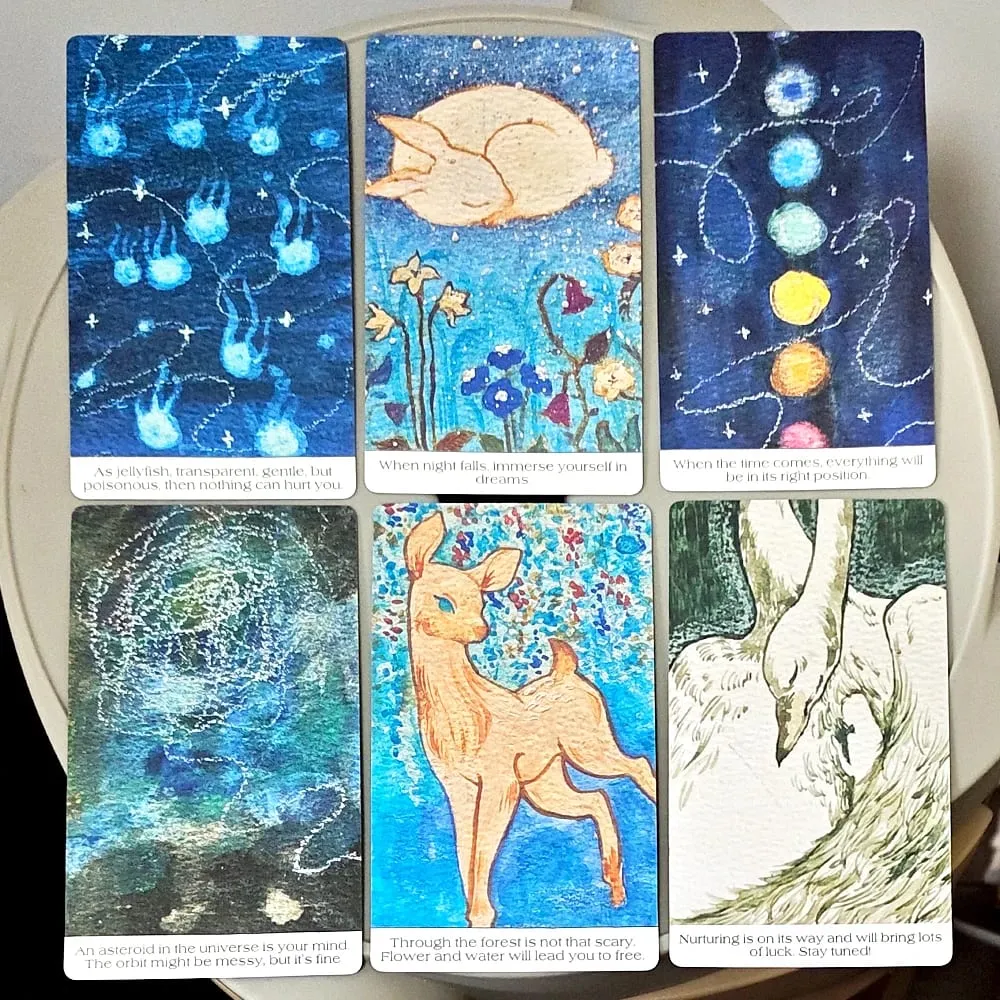 Think Oracle Deck 12*7cm 35 Hand-Painted Cards for Intuition & Emotional Resilience Double-embossed Cardstock