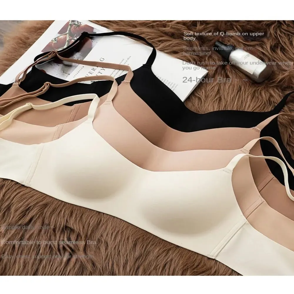 Comfortable Soft Comfort Wireless Bra Breathable Fabric Thin Cup Push Up Bra Non-Wire Elastic Seamless Bra Lingerie Beauty
