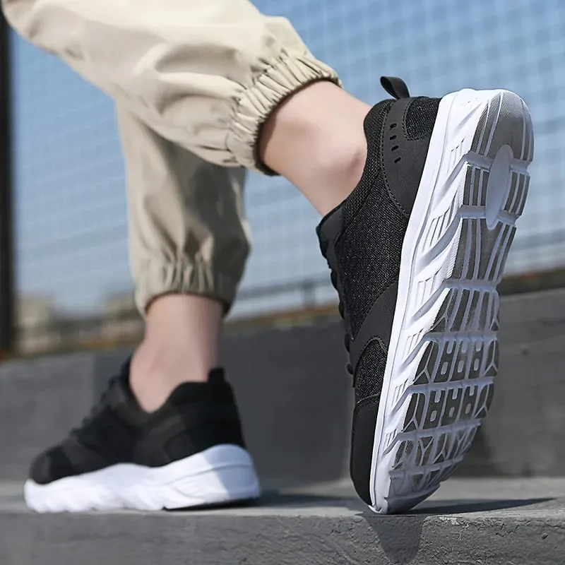 Men's Casual Sports Shoes Men's Shoes Black Mesh Breathable Running Shoes Men's Soft Bottom Light Flat Bottom Work Shoes — image 4