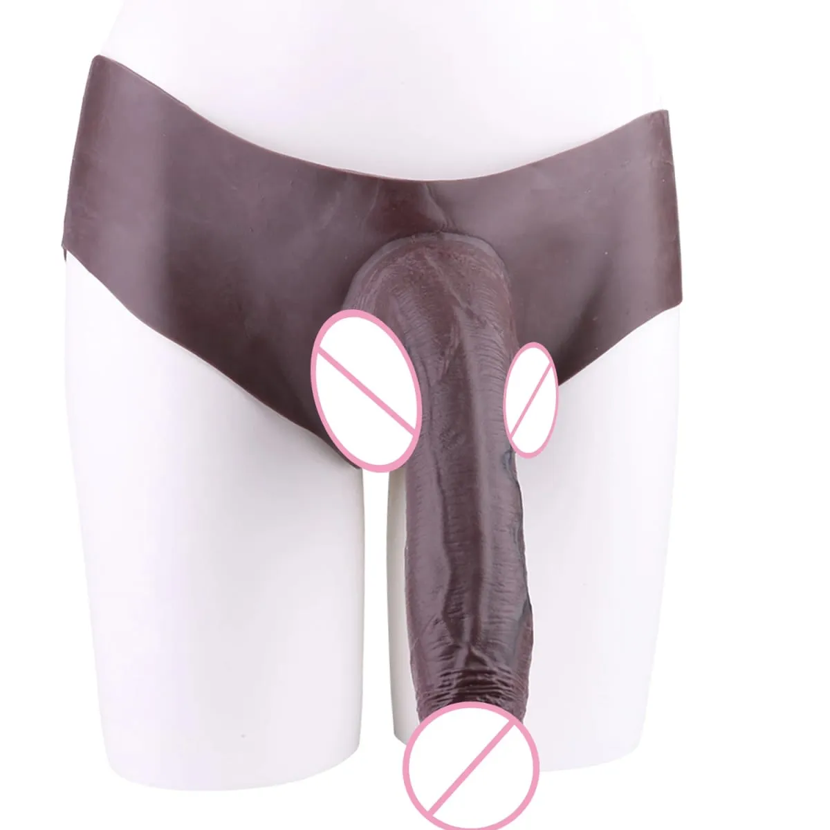 Silicone Boxer Shorts Pants With Realistic Hollow Dildo Lifelike Penis Sleeve Pants For Men Adult Couple's Sex Toy Sexshop — image 4