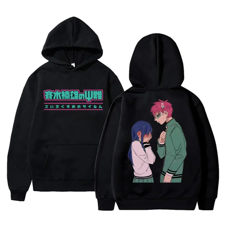 Anime The Disastrous Life of Saiki K Saiki Kusuo Women's Sweatshirt Men Fashion Cartoon Teruhashi Kokomi Pullover Fleece Hoodies
