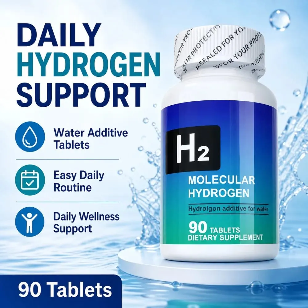 Molecular Hydrogen Tablets H2 Magnesium 80mg Antioxidant Energy Brain Health Unflavored Non GMO 90 Tablets Dietary Supplement — image 1