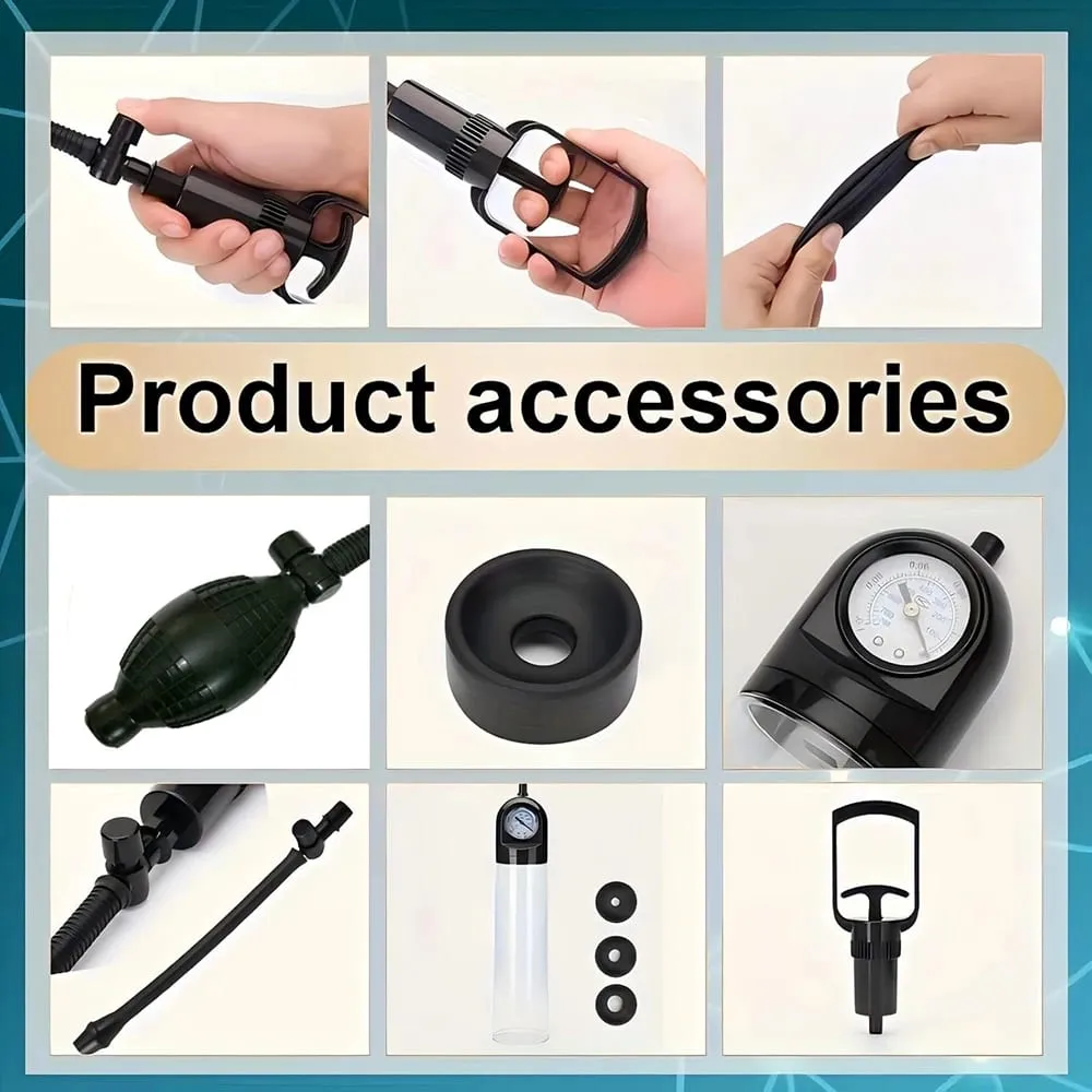 Penis Extender Enlarger Manual Vacuum Pump With Pressure Gauge Cock Exercises Training Device Stronger Bigger Ejaculation 18+ — image 6