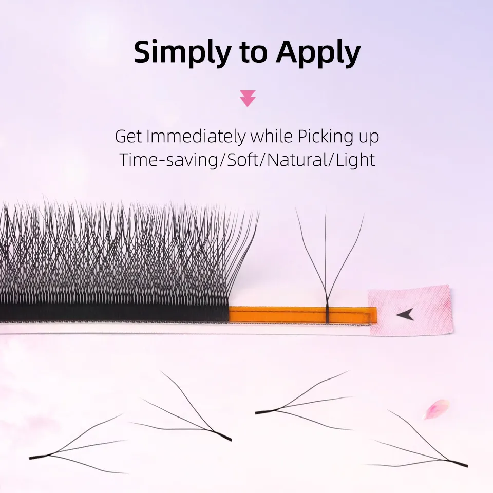 W-Shaped 3D Clover Eye Lashes Extension Soft Black Eyelash Premade Volume Fans Eyelashes 3D Fairy Spike Hand Woven Lashes