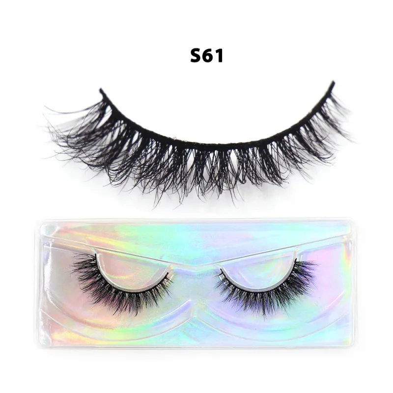 Short Natural 3D Mink Lashes Fluffy Wispy Fake Eyelashes Crisscross False Lashes Eyelash Extension Makeup — image 30