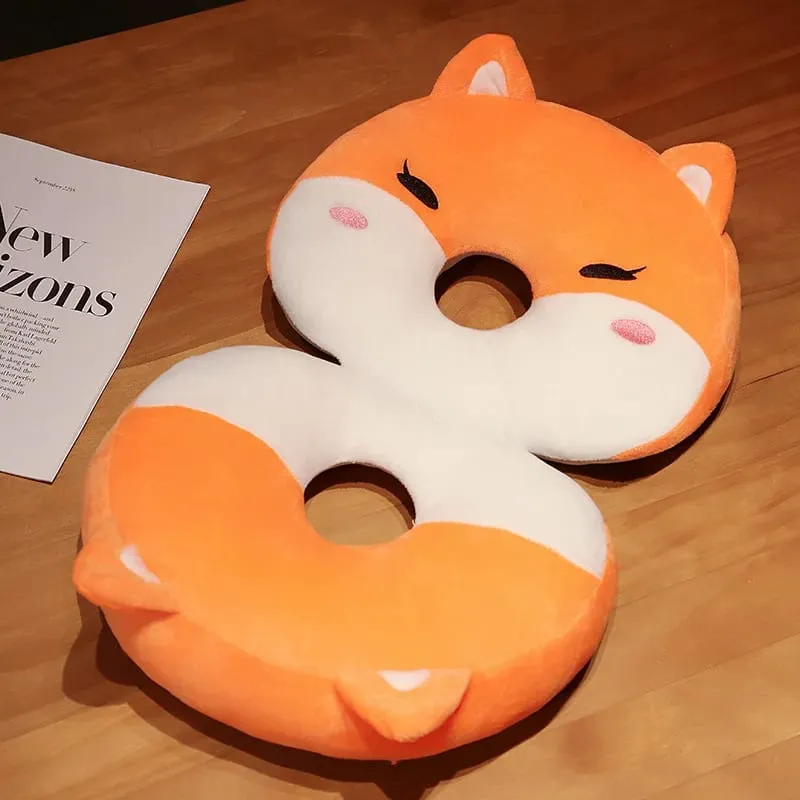 Rabbit Husky Fox Plush Nap Pillow Ice Silk Surface Cooling Sleep Cushion Office Desk Rest Pillow Home Travel Hug Pillow Gift — image 4