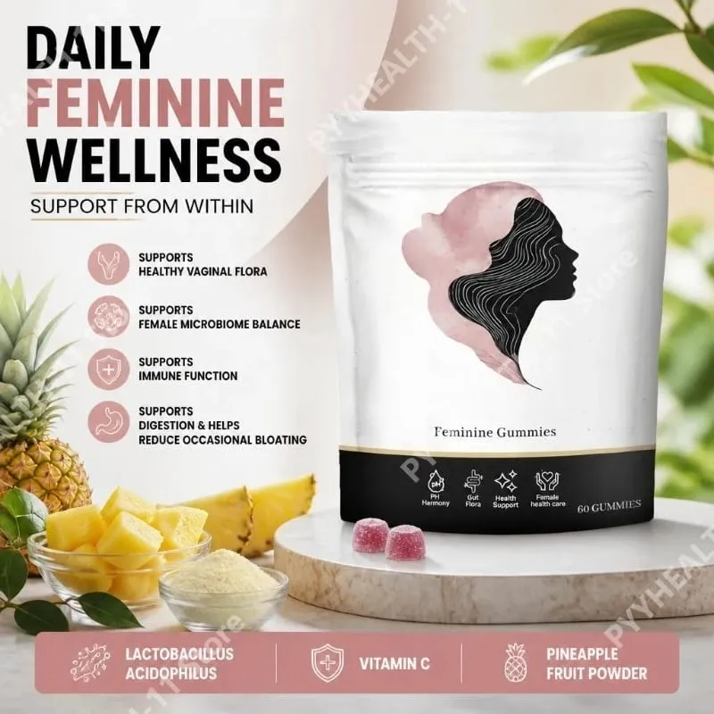 Vaginal Flora Gummies with Lactobacillus Acidophilus and Vitamin C Support for Female Microbiome Balance 60 Gummies — image 1
