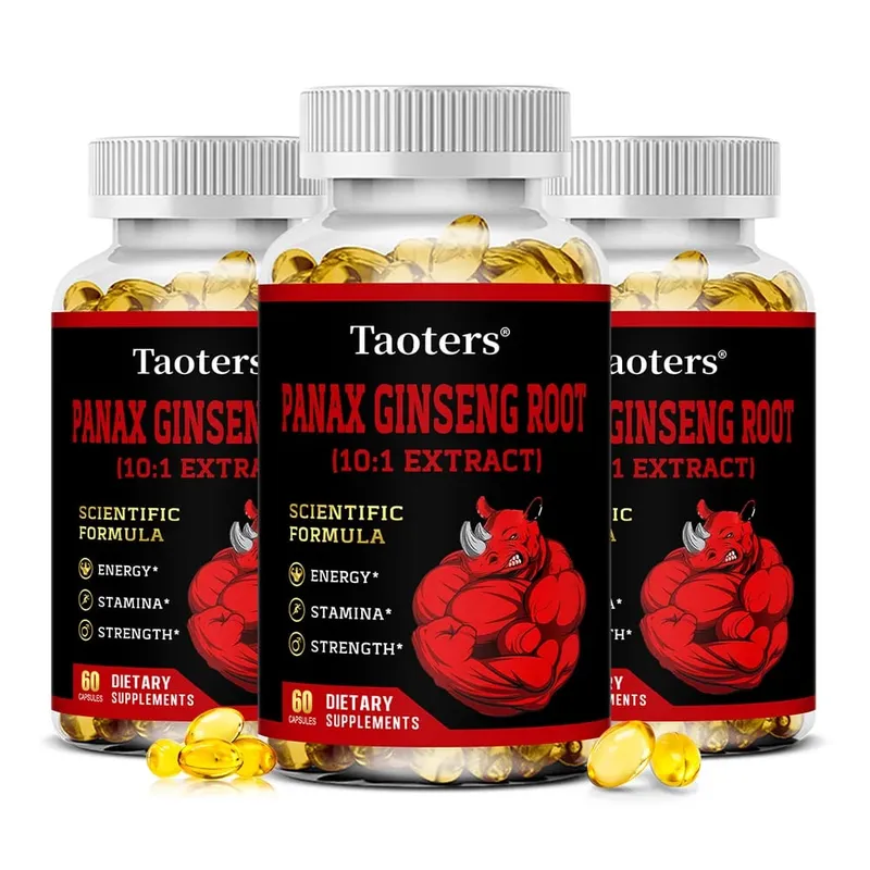 Panax Ginseng Root Capsules - Ashwagandha Extract Supplement Provides Energy Muscle Strength for Adults — image 9