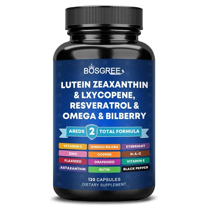 Lutein Zeaxanthin Capsules-Protect Blue Light Support Eye Health and Brighten Eyes- Areds 2 Eye Vitamin and Mineral Supplements