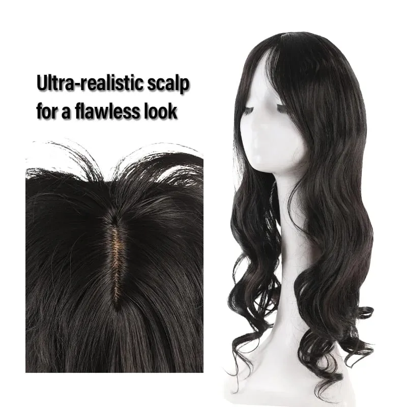 Voluminous Curly Synthetic Fiber Wig Topper – No Cap Needed BB Clips Secure Add Length & Body for Commute or Events — image 4