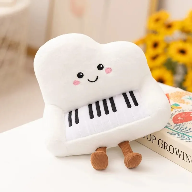 Musical Instrument Plush Toy Stuffed Kawaii Adorable Saxophone Bass White Piano Humanoid Doll with Legs Decor Gift — image 12