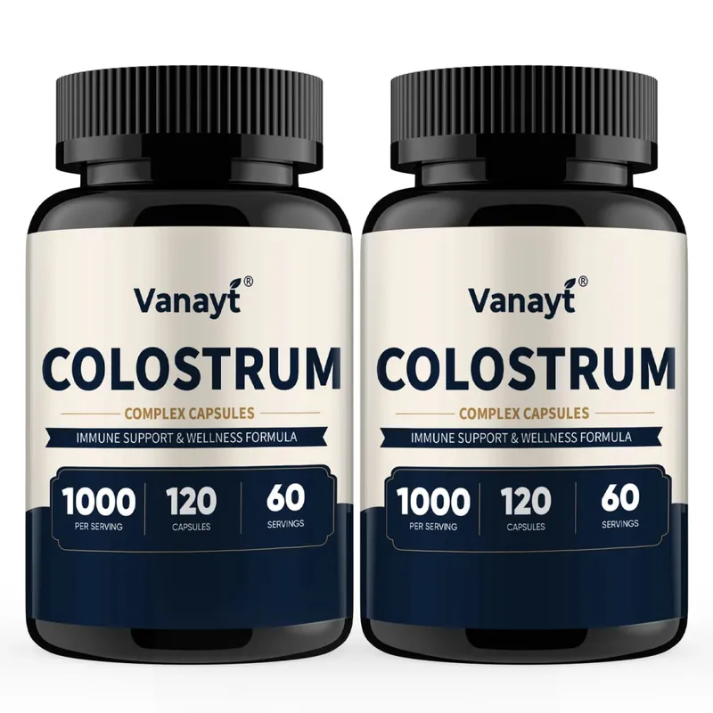 Colostrum Capsules 1000 mg Grass-Fed Immune Gut Digestive Health Skin Hair Nail Repair Energy Focus Support Supplement