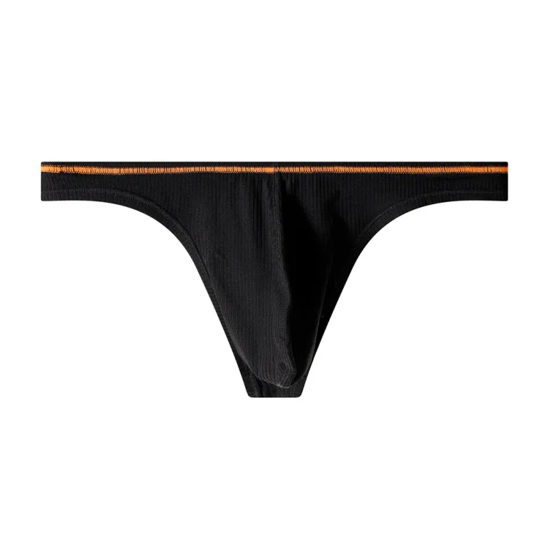 1pc Men Solid Thin Edge G-strings Sexy Thongs Elastic Low Rise U Convex Pouch Underwear Breathable Comfortable Panties