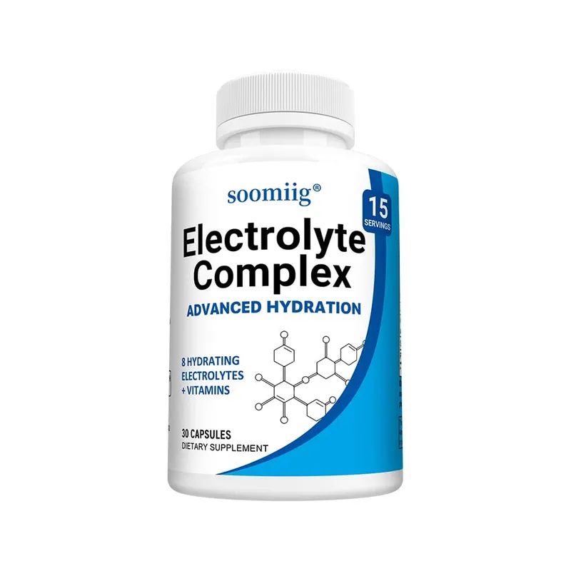 Electrolyte Salts Capsules with B6 B12 Magnesium Potassium & Zinc Fast Hydration Reduces Muscle Cramps Supports Recovery