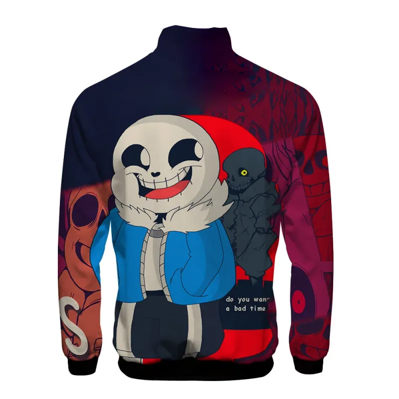 Luxury Popular Sans Undertale 3D Print Zipper Raglan Jacket Windbreaker Boys/Girls Comfortable Stand Collar Jackets Coats — image 21