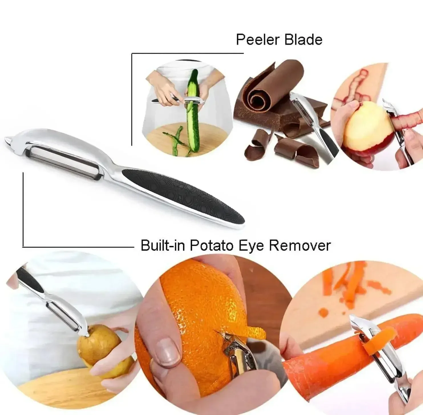 Y Shaped Vegetable Peeler Potato Peeler Rotatable Kitchen Tool for Apple Carrot Cucumber Potato Fruit Vegetable Food Preparation — image 7