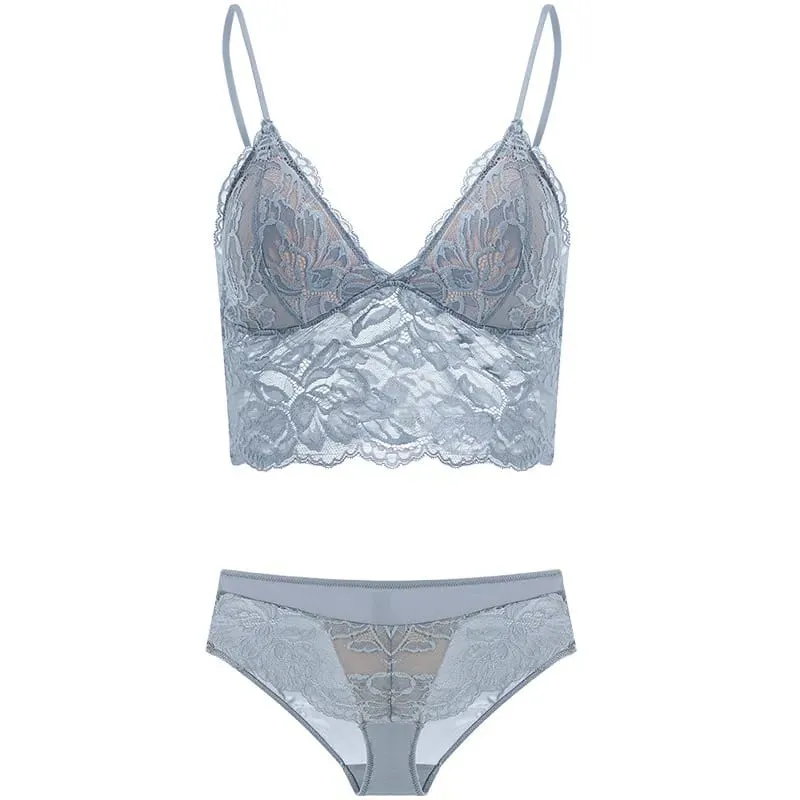 Women's French Thin Lace Wireless Set Strapless Triangle Cup Slim Invisible Bra Perfect for Big Bust To Look Smaller Daily S-xl — image 14