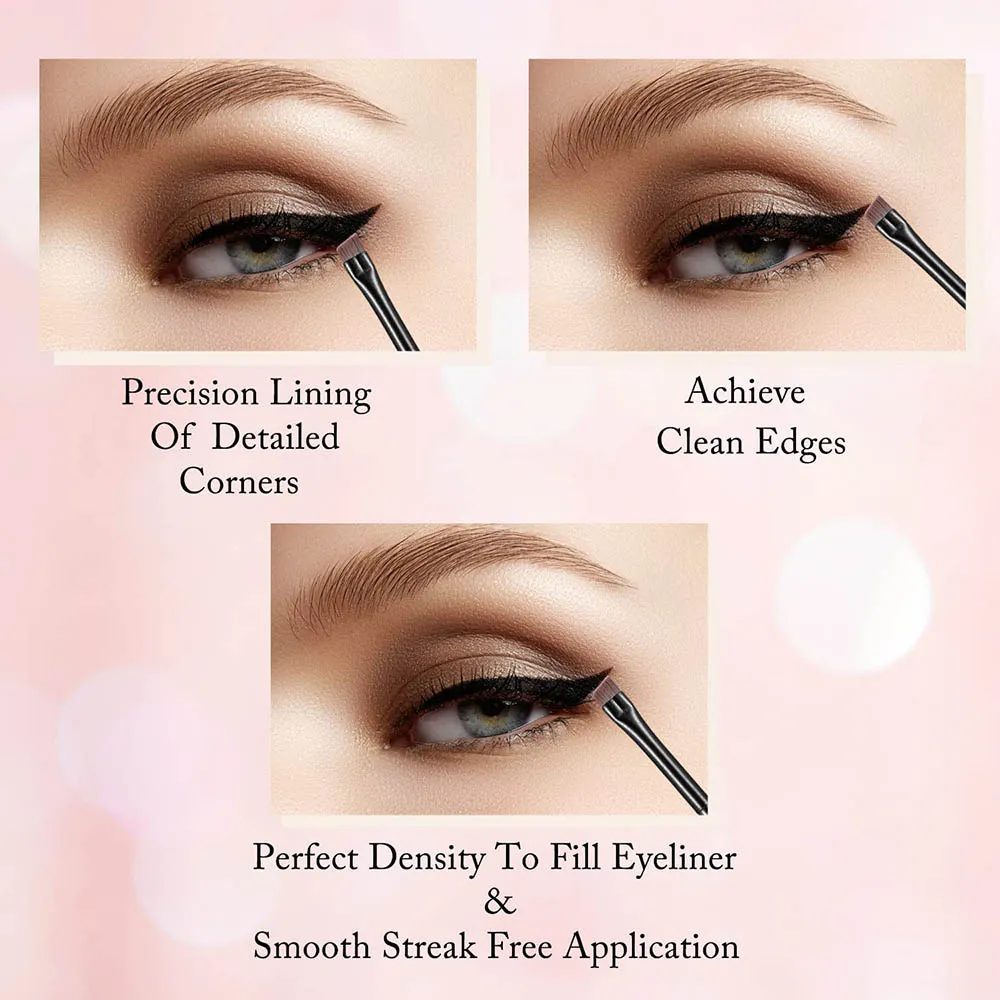 Szemöldök szemceruza ecset kis szögben dőlt penge bélés Szemöldökkontúr ecset Beauty Cosmetics eszköz Smink ecset készlet