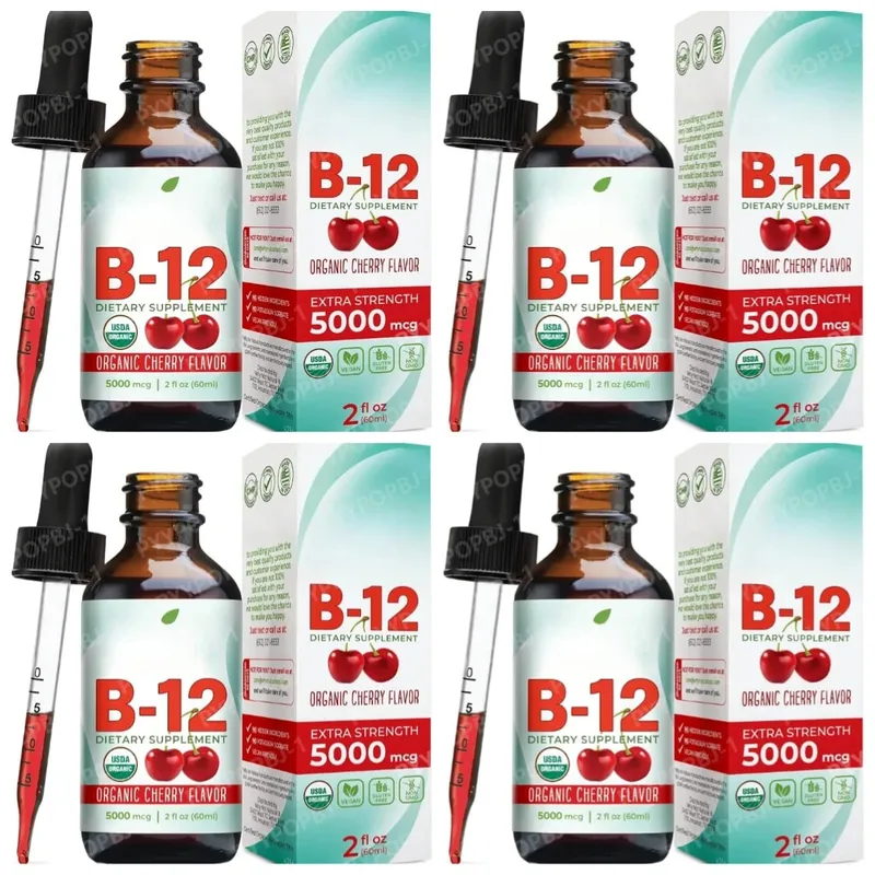 Methylcobalamin B12 Drops 5000mcg Vitamin B12 Liquid Sublingual Supplement Cherry Flavor Vegan Sugar Free Daily Nutrition 60ml — image 9