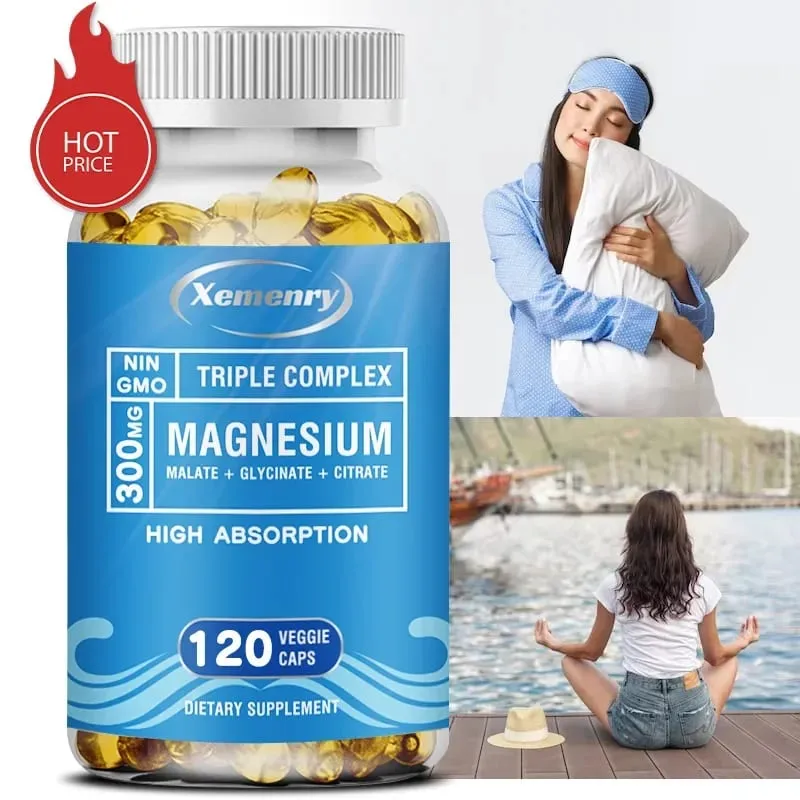 Triple Magnesium Complex Supplement - Innehåller magnesiumglycin Äppelsyra och citrat för att slappna av musklerna och förbättra sömnen — image 2