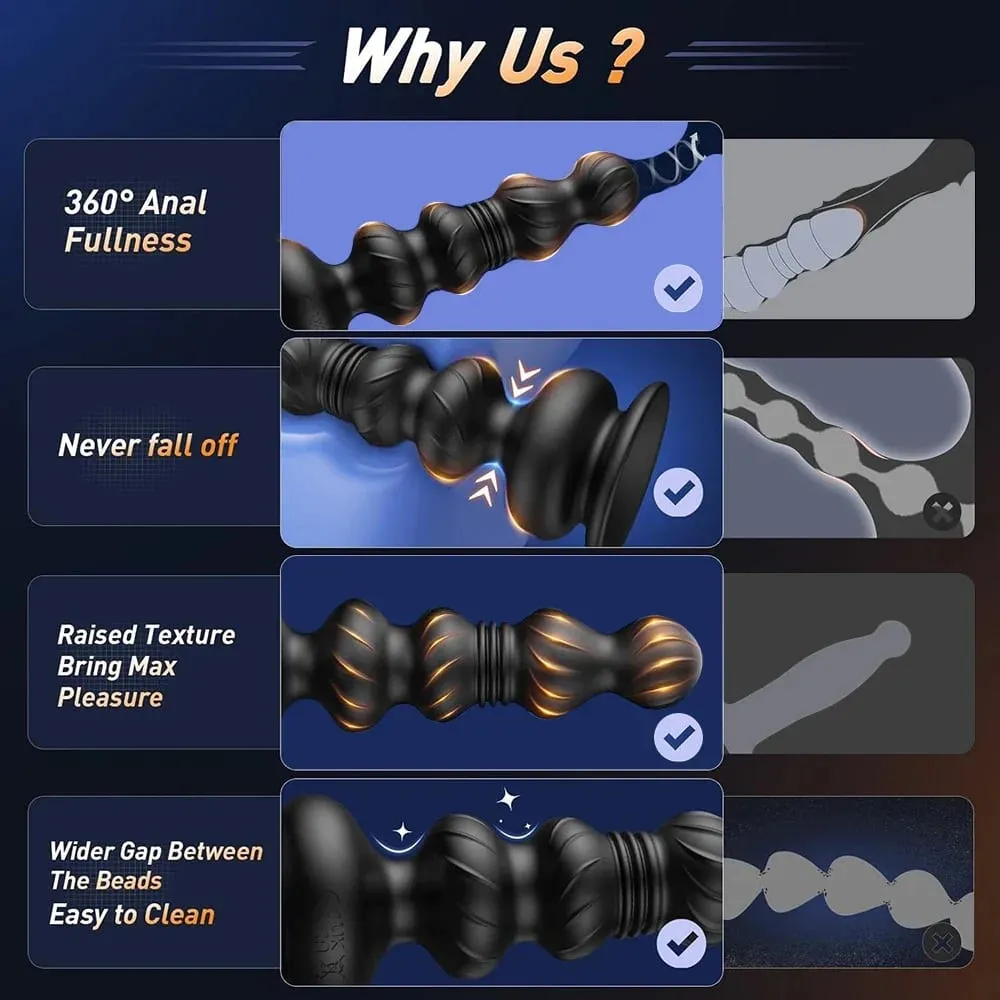 Perline anali vibranti spinte con telecomando APP per massaggiatore prostatico gay Butt plug vibratore anale con ventosa giocattolo del sesso per uomo