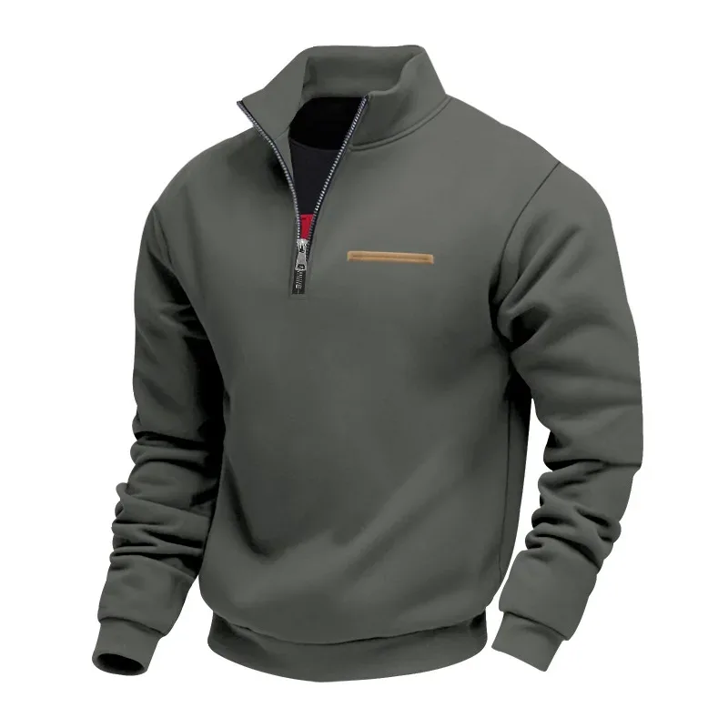 Men's Thick Fleece Stand Collar Sweatshirt Autumn Winter Color Block Striped Warm Outdoor Casual Daily Jacket Outerwear Cozy — image 11
