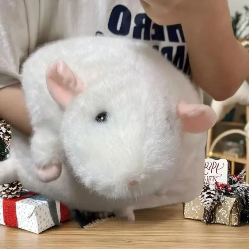 Soft Oversized Animal Figure Cute Simulation Big Mouse Plush Toy Pillow Birthday Gift 1Pcs 35/50/90cm Cartoon Flower Branch Rat — image 3