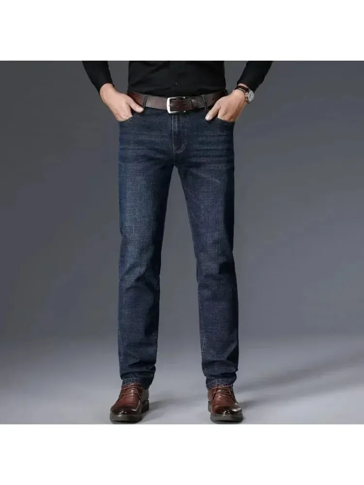 2026 New Men Fashion Straight Jeans Men Stretch Slim Fit Pants Comfortable Soft Business Denim Trousers Male Brand Clothing — image 9
